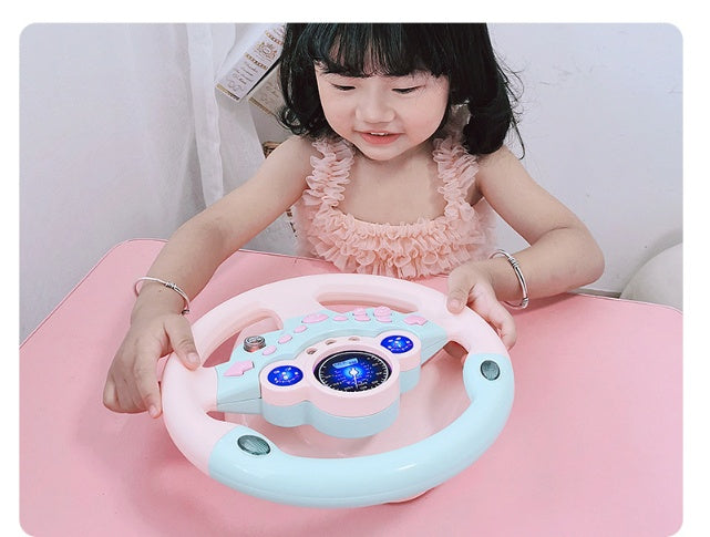 Eletric Simulation Steering Wheel Toy with Light Sound Kids Early Education Toy - The Luxe Glow
