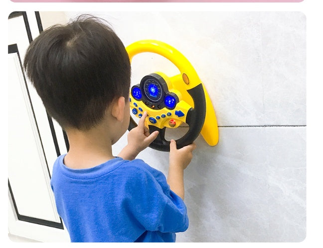 Eletric Simulation Steering Wheel Toy with Light Sound Kids Early Education Toy - The Luxe Glow