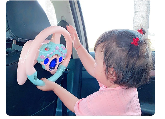 Eletric Simulation Steering Wheel Toy with Light Sound Kids Early Education Toy - The Luxe Glow