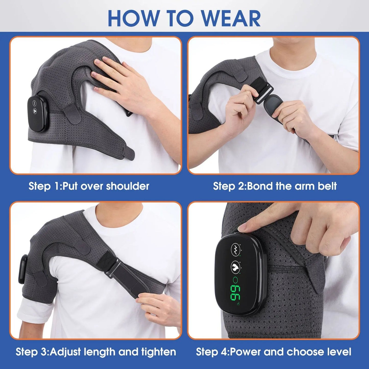 3-speed Vibration Electric Massage Shoulder Pad The Luxe Glow