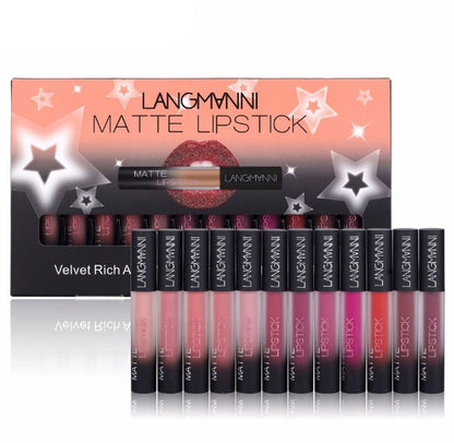 Matte Lipstick Waterproof Long-lasting Velvet Lipstick Set - The Luxe Glow 