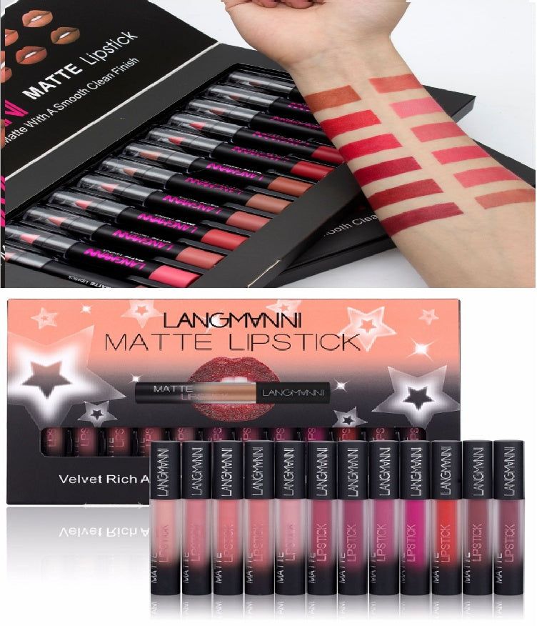 Matte Lipstick Waterproof Long-lasting Velvet Lipstick Set - The Luxe Glow 