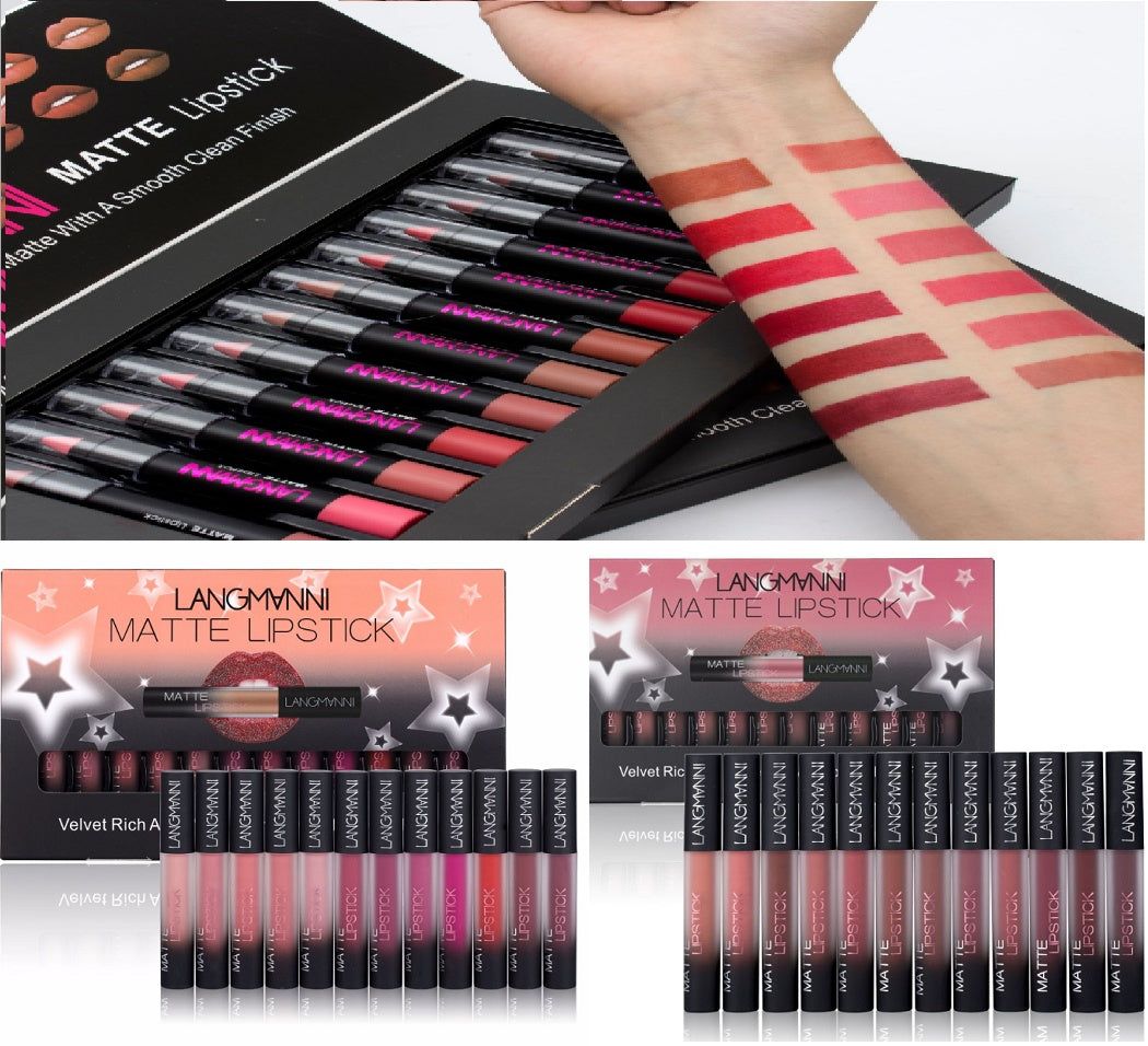 Matte Lipstick Waterproof Long-lasting Velvet Lipstick Set - The Luxe Glow 