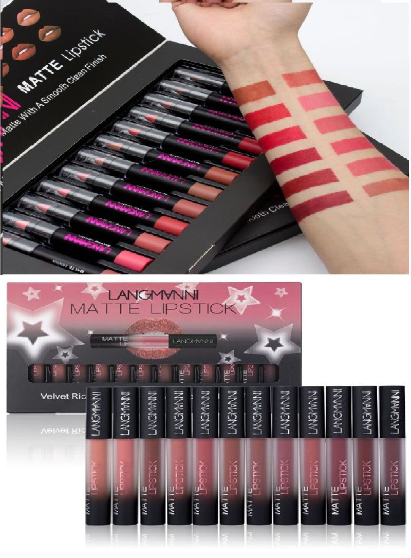 Matte Lipstick Waterproof Long-lasting Velvet Lipstick Set - The Luxe Glow 