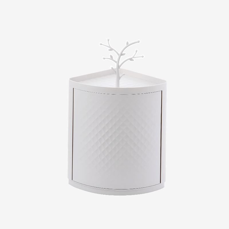 Rotatable Bathroom Makeup Organizer Corner Plastic Wall Mounted Storage Rack Box - The Luxe Glow 