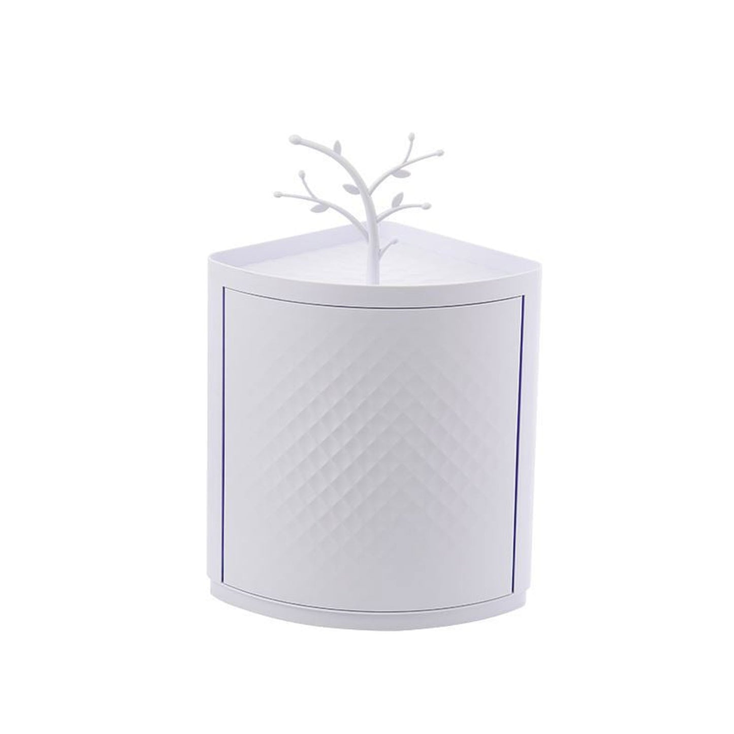 Rotatable Bathroom Makeup Organizer Corner Plastic Wall Mounted Storage Rack Box - The Luxe Glow 