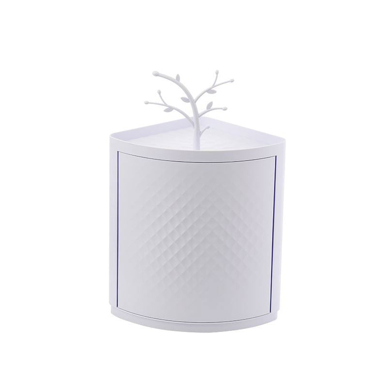 Rotatable Bathroom Makeup Organizer Corner Plastic Wall Mounted Storage Rack Box - The Luxe Glow 